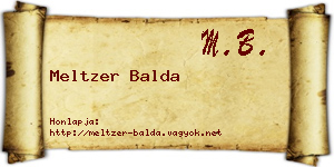 Meltzer Balda névjegykártya